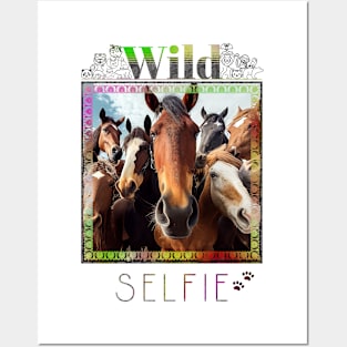 Horse Wild Wild Nature Funny Happy Humor Photo Selfie Posters and Art